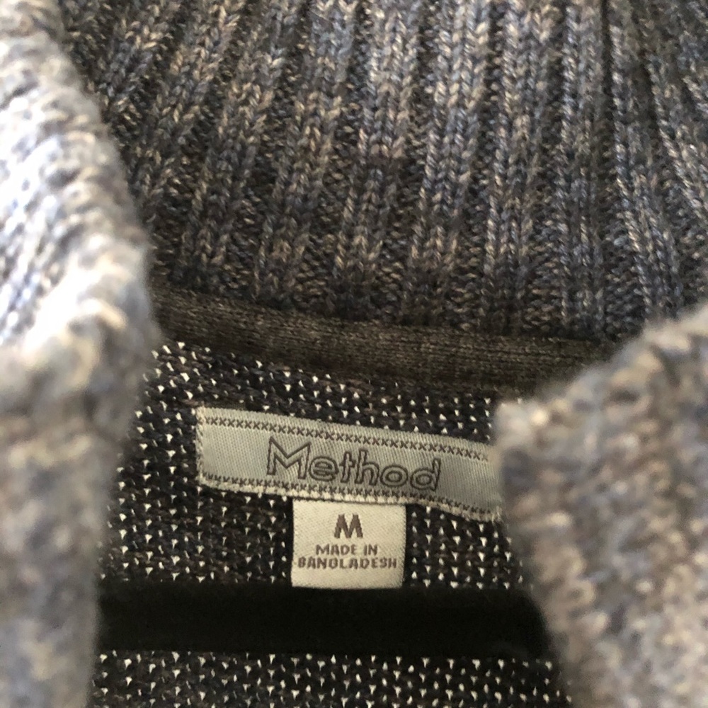 Method Cable Knit Navy And Grey Pullover Sweater - image 5